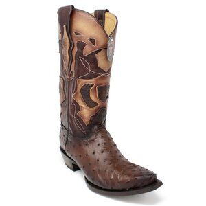 Two-Tone Los Altos Brown Genuine Ostrich Western Boots, $650 Original.